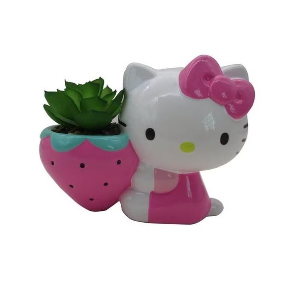 Sanrio Hello Kitty Strawberry 5-Inch Planter With Artificial Succulent - Picture 1 of 2